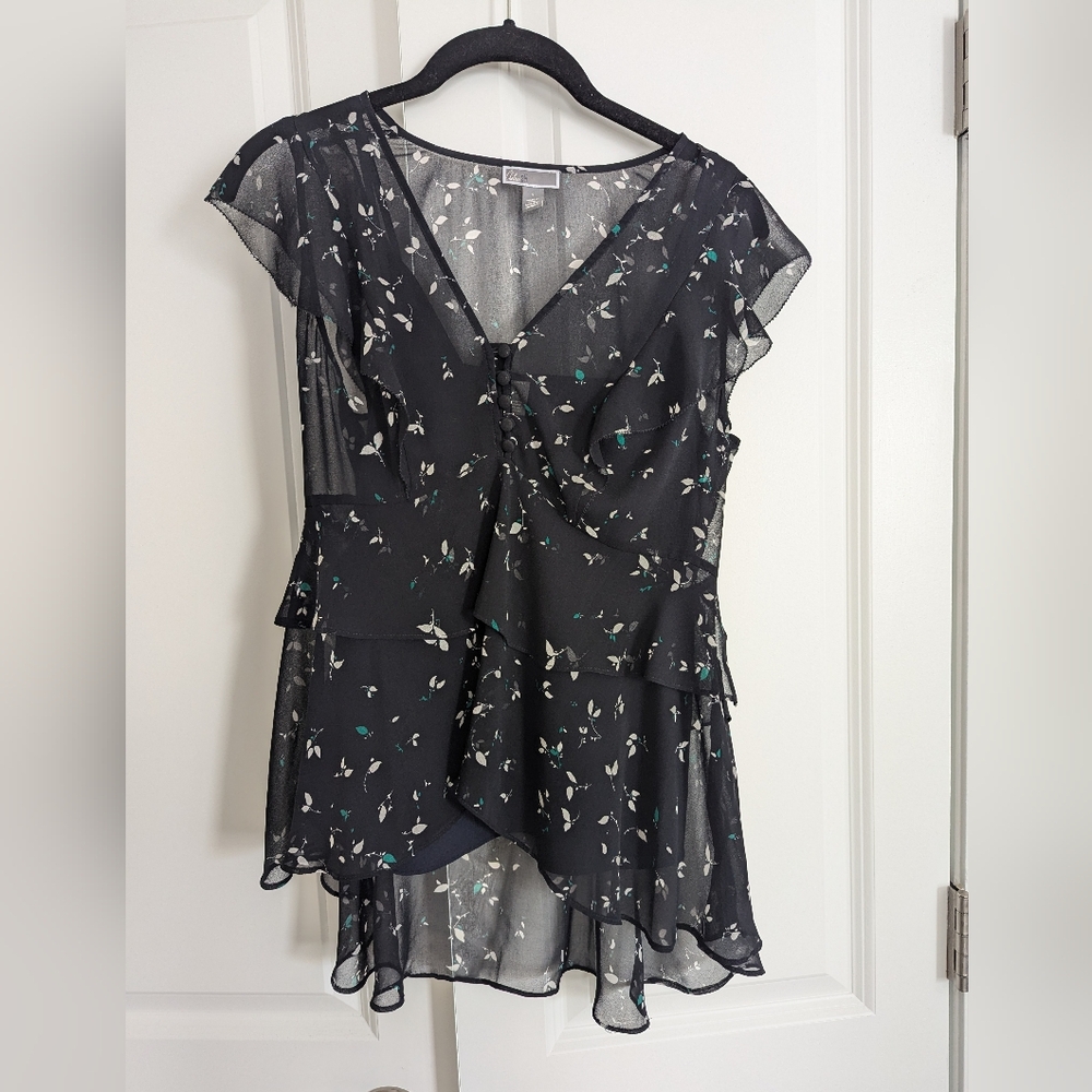 Chelsea 28 peplum Blue floral blouse
